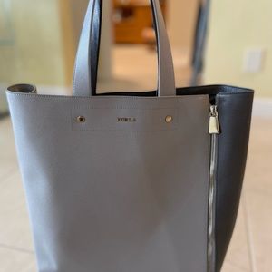 Furla Gray and Black Tote Bag